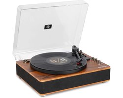 Platenspeler Bluetooth (in/uit) - Fenton RP162D - retro platenspeler met speakers (stereo) en mp3 speler - Donkerbruin