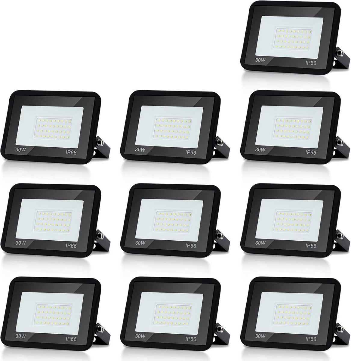 Krachtige LED Buitenlamp Set – Waterdichte IP66 Schijnwerpers Warmwit Licht voor Tuin en O