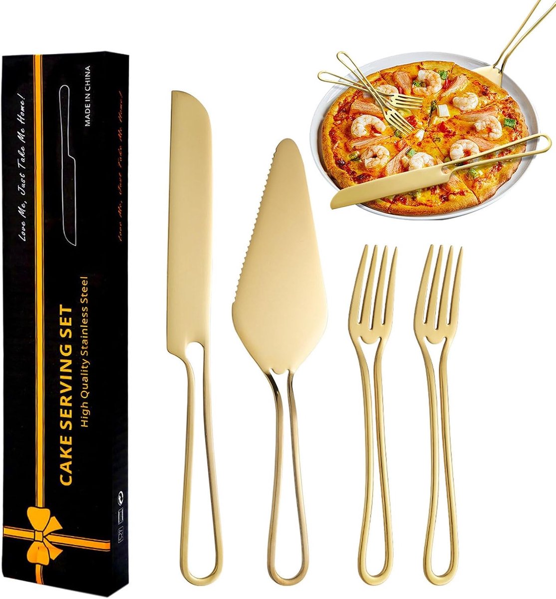 Kaassnijder Set - Keukenaccessoires Tafelgerei - Kaas Brood Snijden - Ergonomisch Handvat - 264 Centimeter - Goud