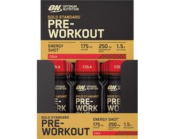 DA Optimum Nutrition Gold Standard Pre Workout Shots - Pre-Workout Cola - Ready to Drink - 12 x 60ml