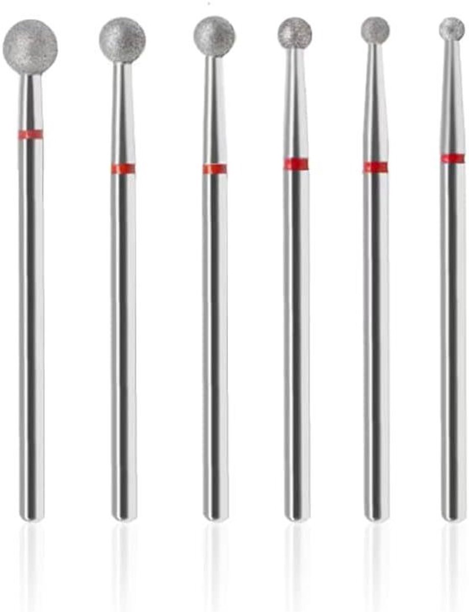 Nail Drill Bits - Manicure Bits - Nagel Verzorging - 6 Stuks Set - 3/32'' - Zilver