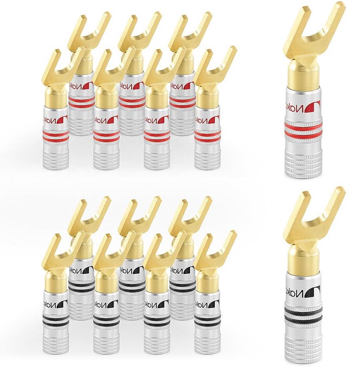 Luidspreker Connectoren - Schroef Connectoren - Audio Verbinding - 24-karaats Verguld - 16 Stuks - Goudkleurig