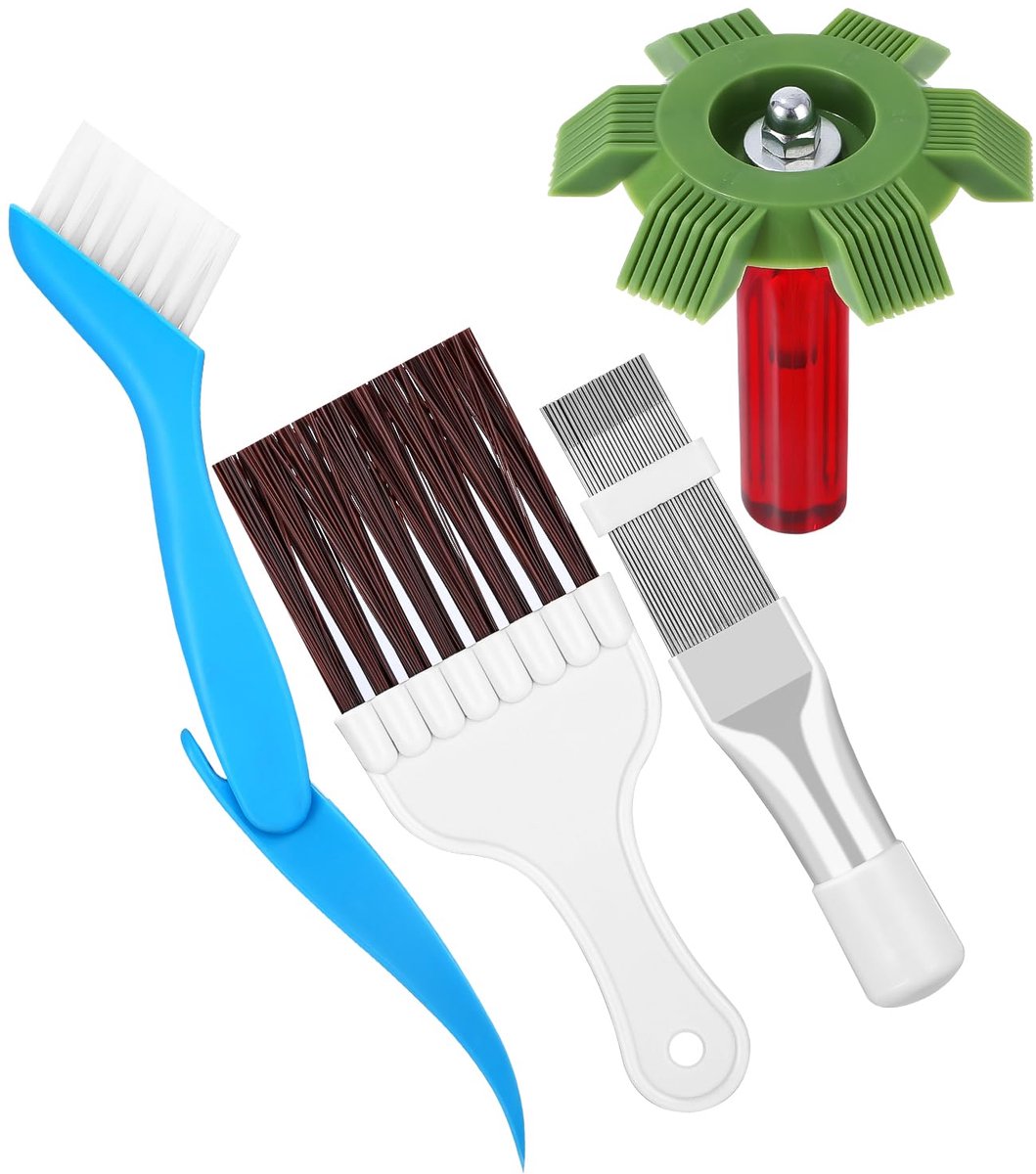 carmdering - Lamellen reiniger - set van 4 fin combs - voor airconditioner, koelkast en radiator - reinigen en herstellen van lamellen