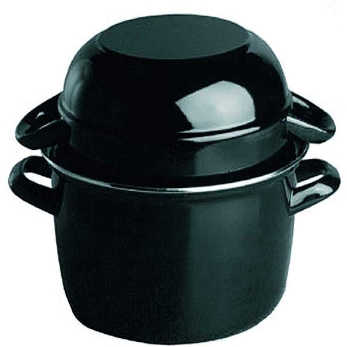 APS Mosselpan serveerpan - Zwart - 3,3 liter - 26,5 x 22,5 cm - Vaatwasserbestendig
