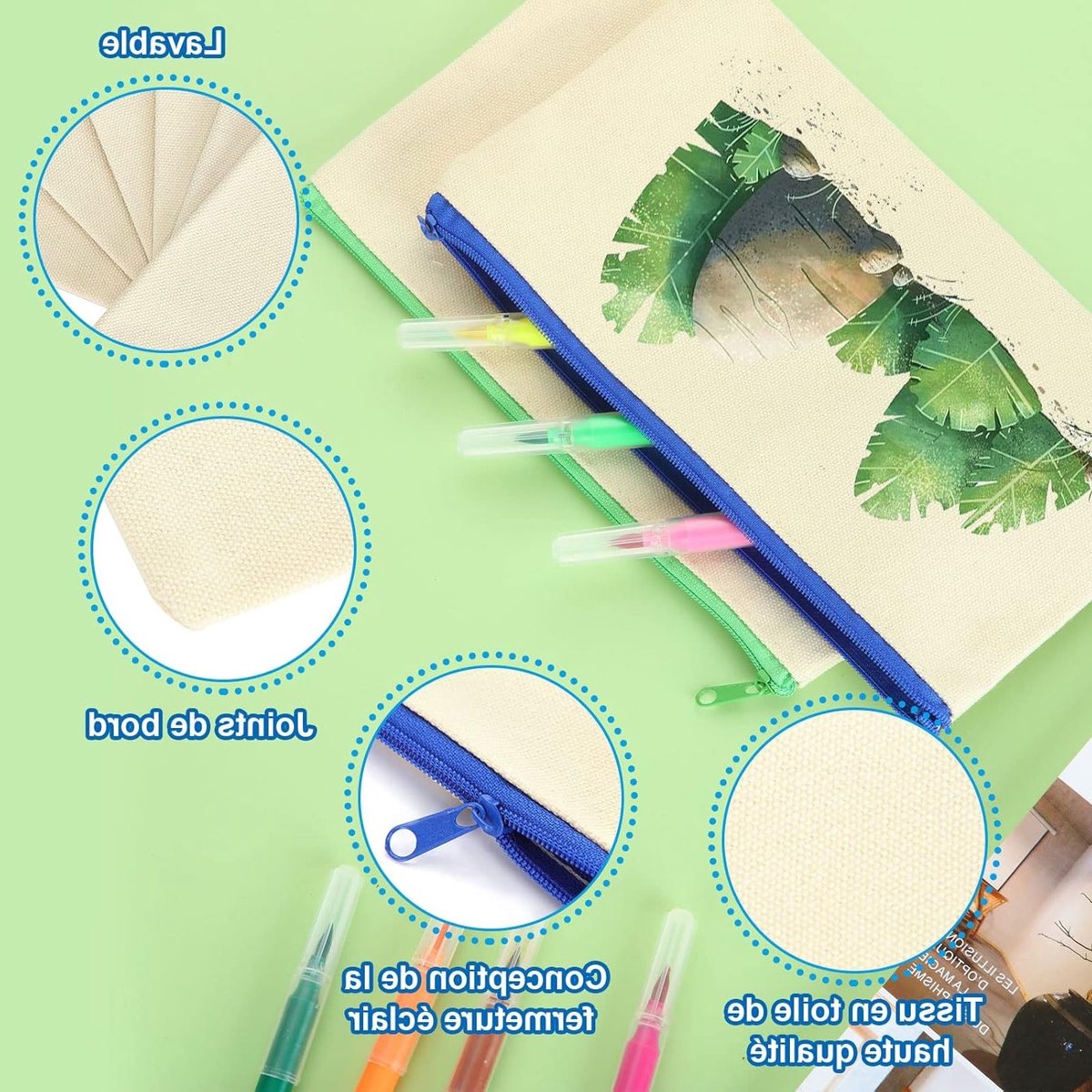 Set van 30 Cosmetische Tassen van Canvas voor Make-up, Organisatie en Reizen