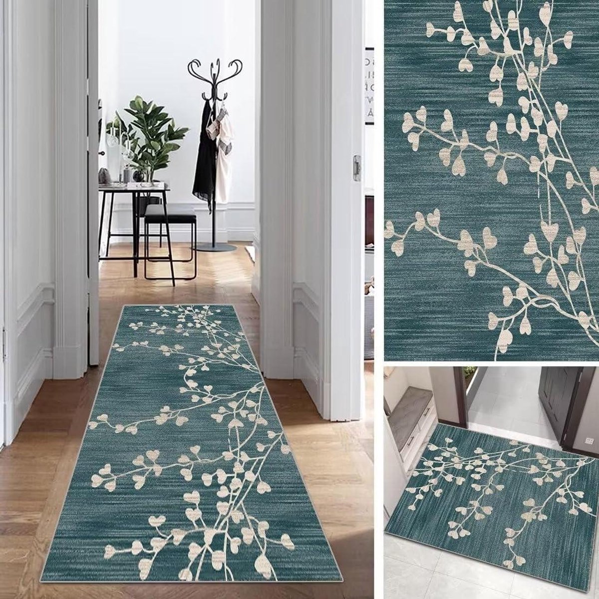 Blauwe Loper - Gangtapijt Keukenmat - Voorkomt Vuil - Antislip Achterkant - 60x100 cm - Bl
