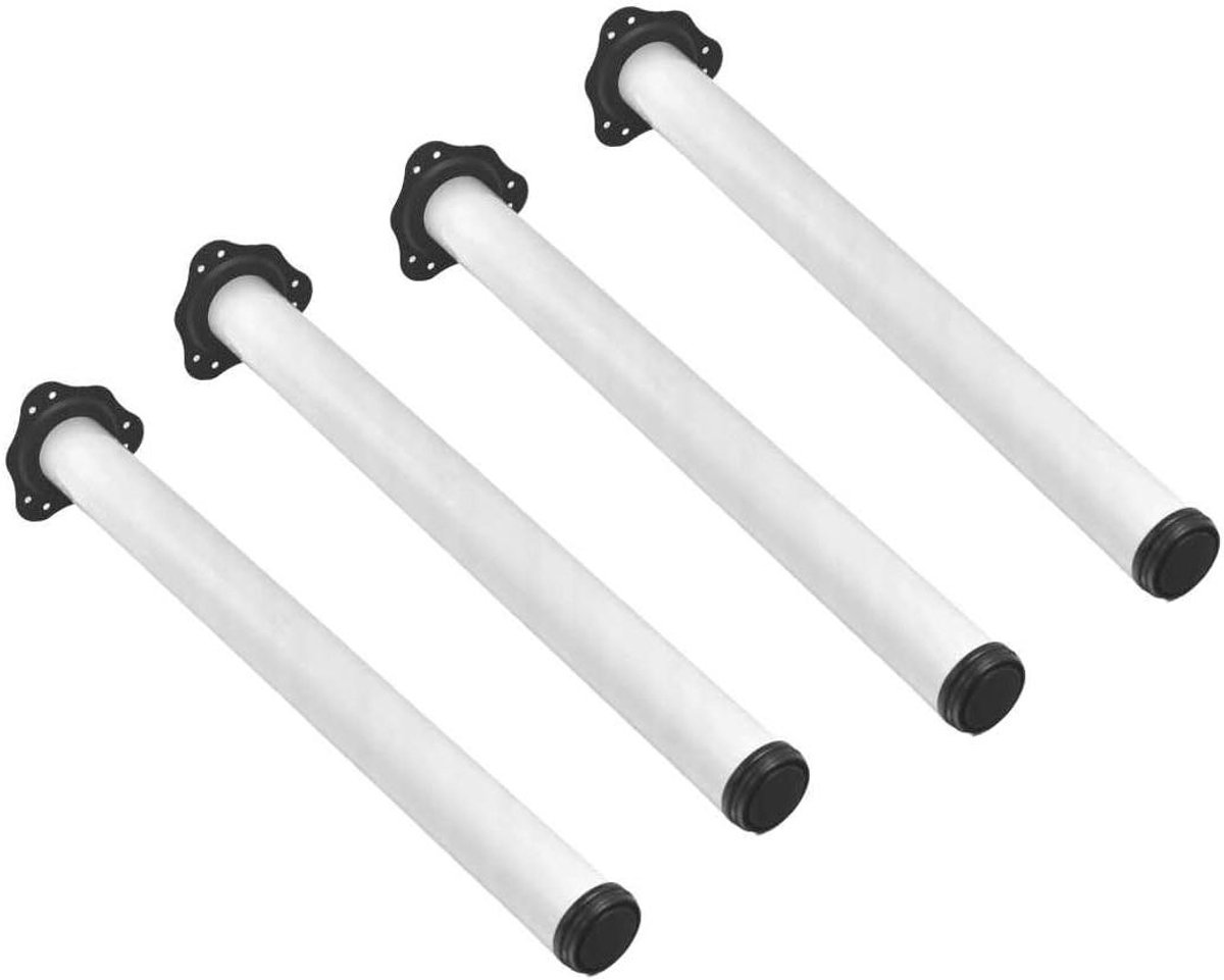 Tafelpoten Set - Bureaupoten Meubelpoot - Meubels Maken - In Hoogte Verstelbaar - Ø60mm 820mm - Wit