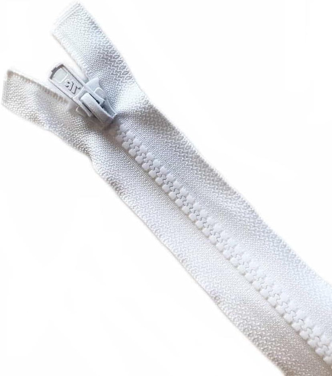 Plastic Ritsen - Open-Eind - Kleding Maken - Zware Kwaliteit - 76cm - Wit