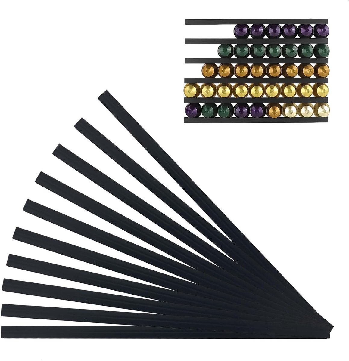 Koffiecapsulehouder voor 10 capsules, DIY wandmontage, opbergoplossing voor koffie, ruimtebesparend en praktisch