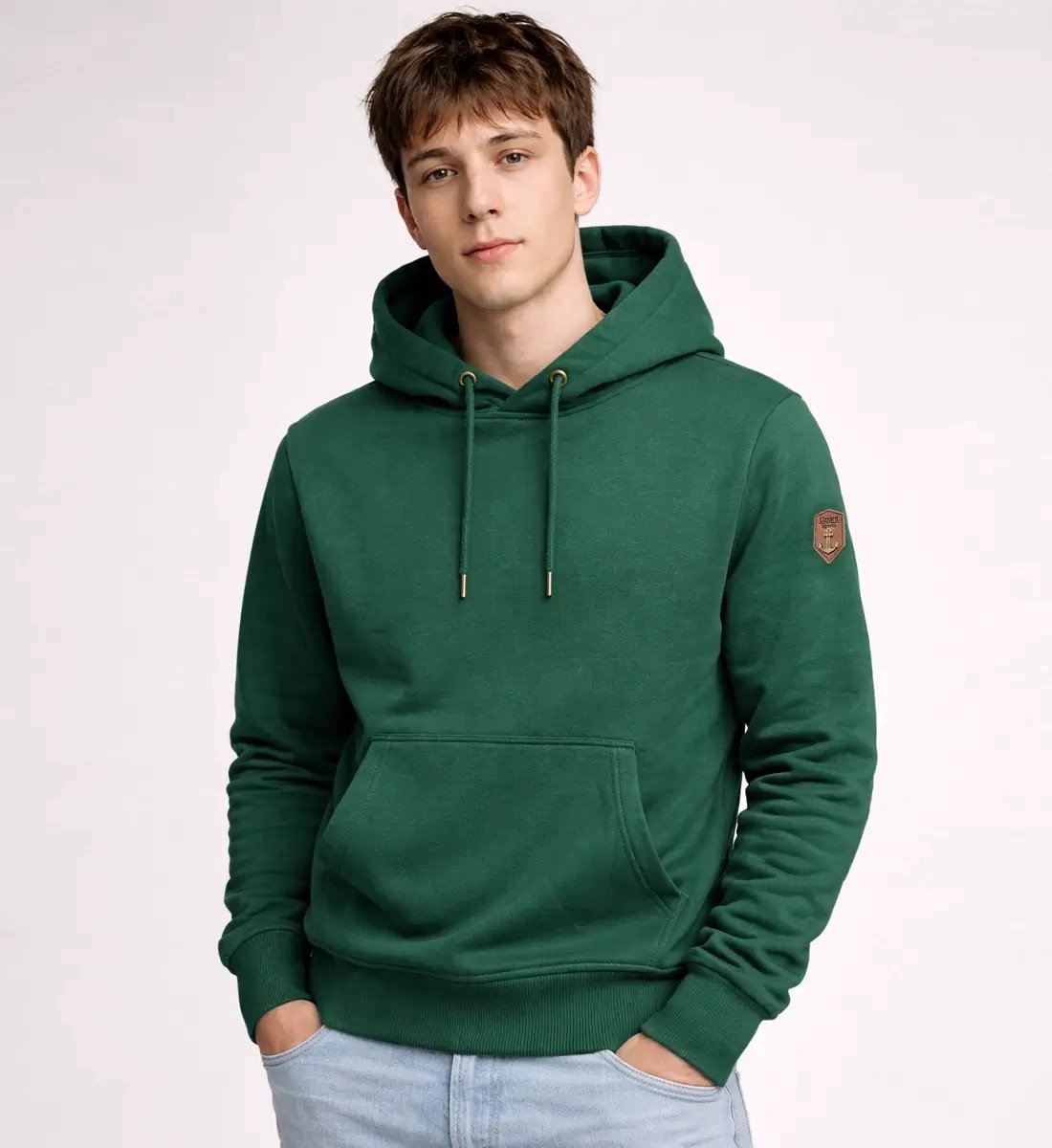 Lizzard Sports Heren Hoodie Groen – Maat 4XL – Comfortabele Pasvorm Essential Hoodie – Casual Basic Sweater met Capuchon