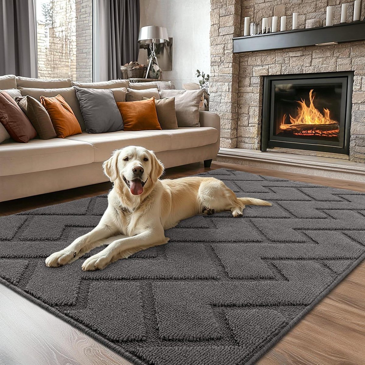 Binnendeurmat - Entree mat Vloermat - Vuil Vangen - Antislip Rubberen Achterkant - 119 x 1