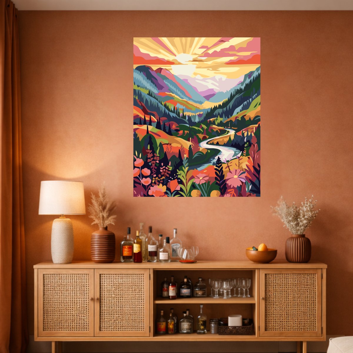Paint by numbers Volwassenen – schilderen op nummer – Creatieve hobby – Ontspanning thuis – Cadeau idee – Compleet pakket – DIY decoratie – Landschap – Kleurrijk – Where Colors Run Wild — afbeelding 5