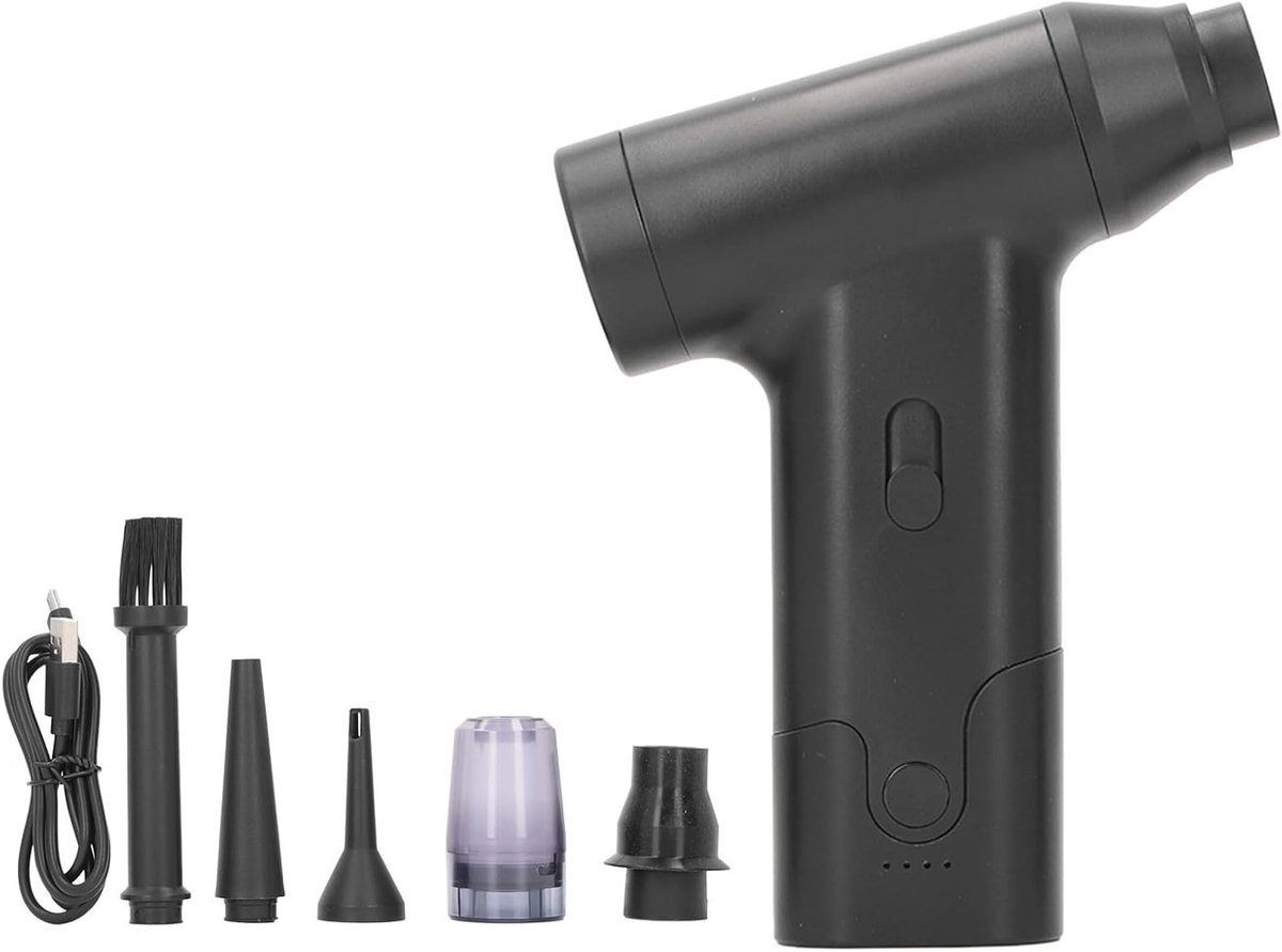Draagbare Turbo Jet Ventilator, Oplaadbare Mini Luchtblazer voor Auto, Huis en Buitenshuis, Ideaal voor Toetsenbord- en Campingreiniging, 130.000 RPM