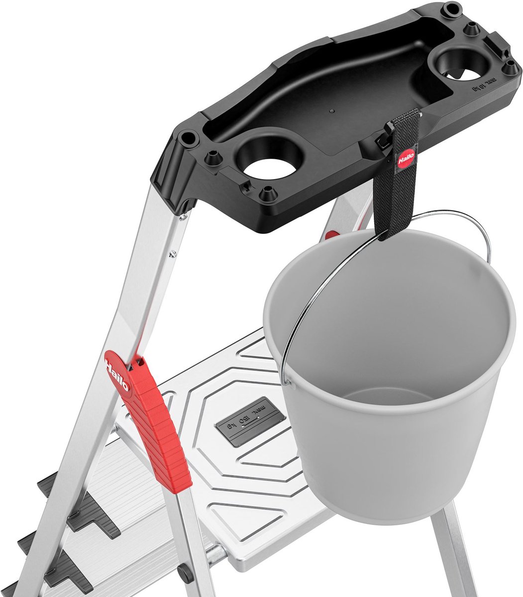 Trapladder Hailo L80, EN 131, met multifunctionele schaal en XXL-treden, tot 150 kg, div. varianten – foto 6