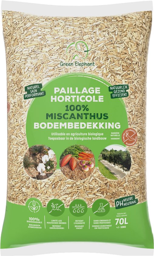 Mulch Miscanthus Olifantengras Strooisel Grondbedekking Tuin Green Elephant