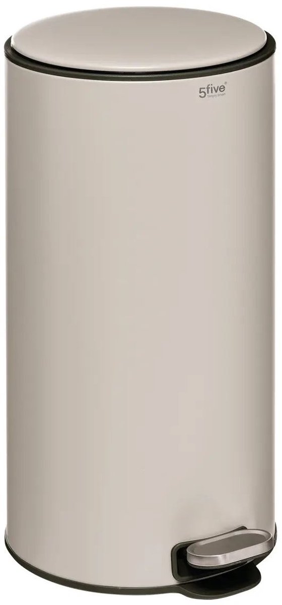 5five Delta Metalen Prullenbak - 30L, lichtbeige