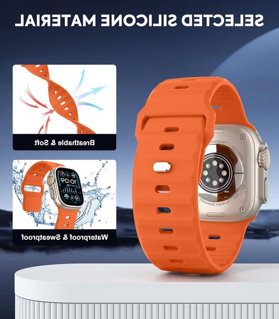 5-Pack Ocean Band Geschikt voor Apple Watch Ultra 2 - Siliconen Vervangband voor 49mm, 46mm, 45mm, 44mm, 42mm - Comfortabele Horlogeband voor Mannen en Vrouwen, Geschikt voor Series 10, 9, 8, 7, 6, 5, 4, SE — afbeelding 3