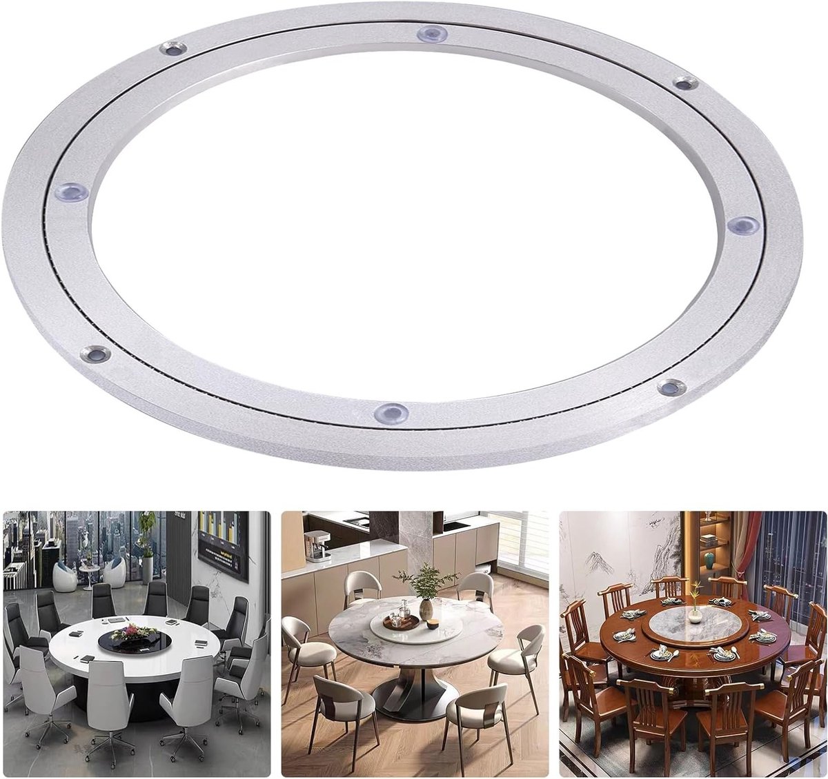 Zware Aluminium Turntable Lager voor Restaurant Tafels, Taartdecoratie en TV Monitor Stand - 10 inch * H8.5MM