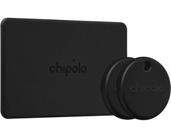 Chipolo POP + CARD Bluetooth Tracker Bundle - Zwart - Werkt met Apple Find My & Android - 120 dB + 110 dB - Sleutelvinder, Wallet Tracker & Item Finder