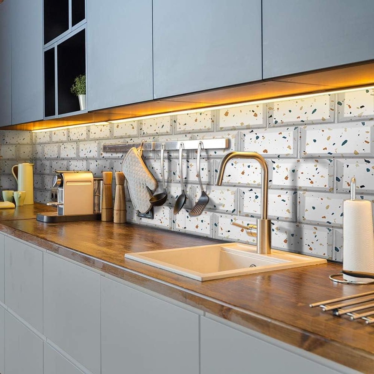Wandtegelstickers Marmer - Keuken Badkamer Stickers - Woondecoratie - Zelfklevend Afpellen