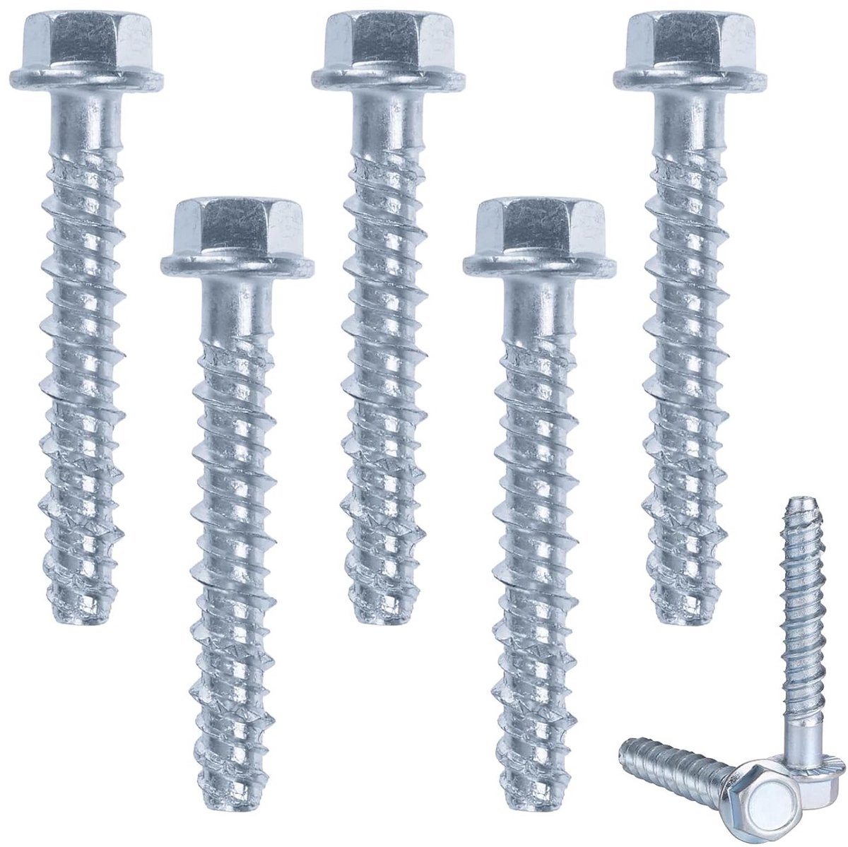 Set van 20 Betonschroeven 8 mm met Universele Pluggen voor Binnengebruik, Gegalvaniseerde Schroeven voor Betonnen Oppervlakken (M8 x 60 mm)