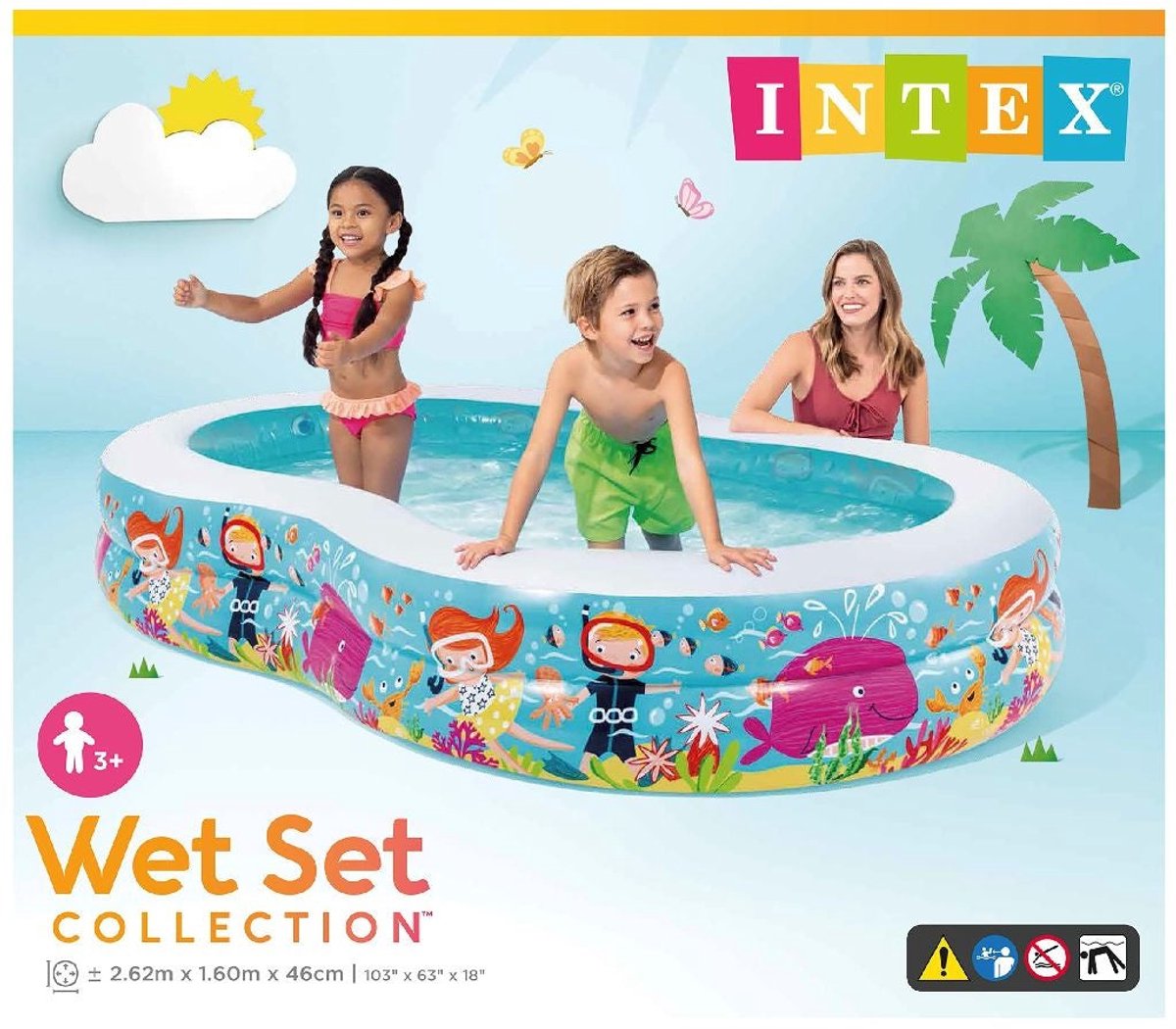 Intex Snorkel Fun Swim Opblaaszwembad - 262 x 160 x 46 cm — afbeelding 5