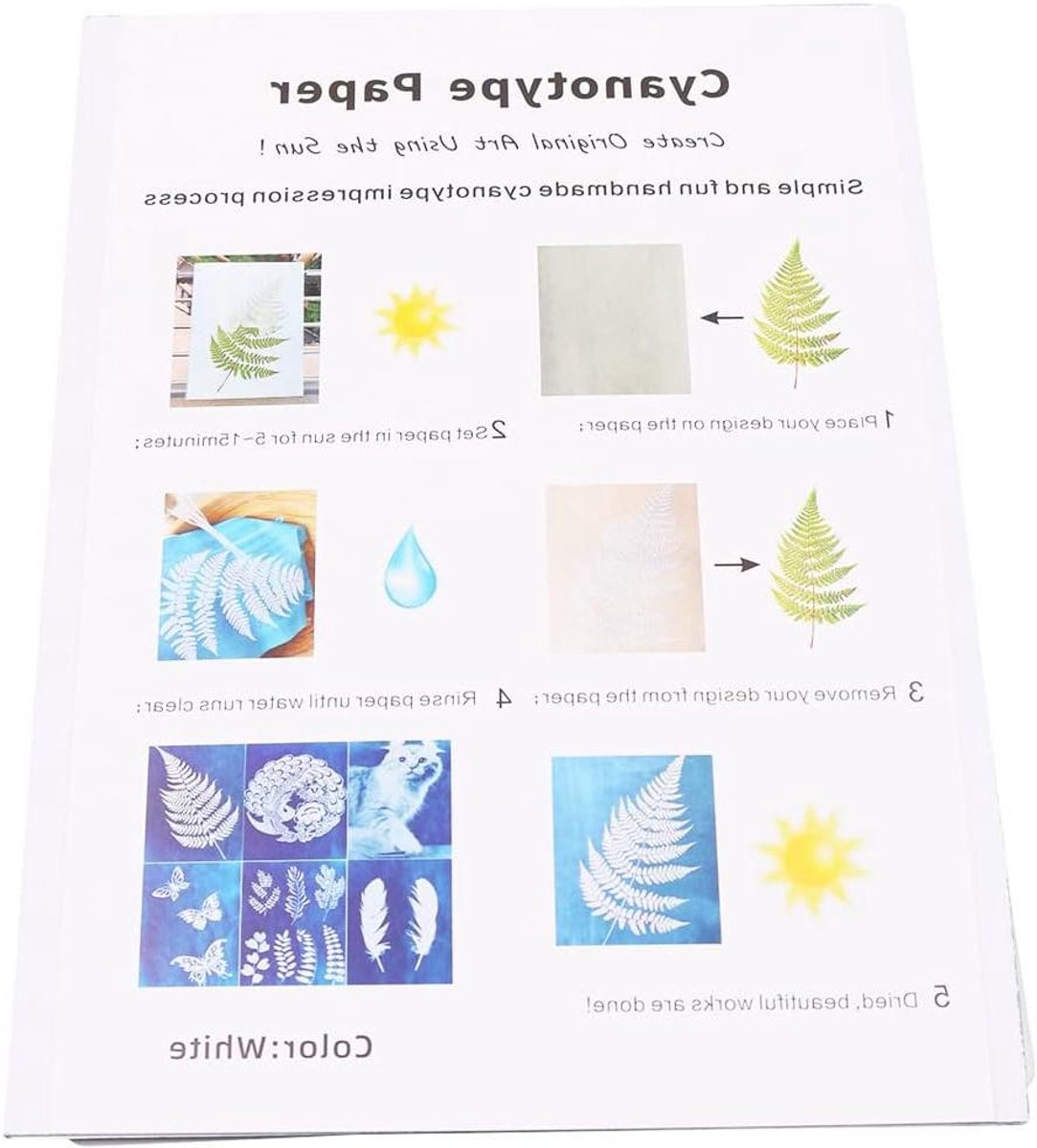 Zon Print Papier - Cyanotype Vellen - Kunst Ambachten - Eenvoudig Gebruik - A5 Formaat - Wit