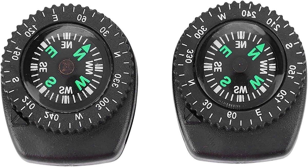 Navigatiekompas met Draagbare Horlogeband voor Kamperen, Varen, Wandelen en Buitenactiviteiten - Set van 2