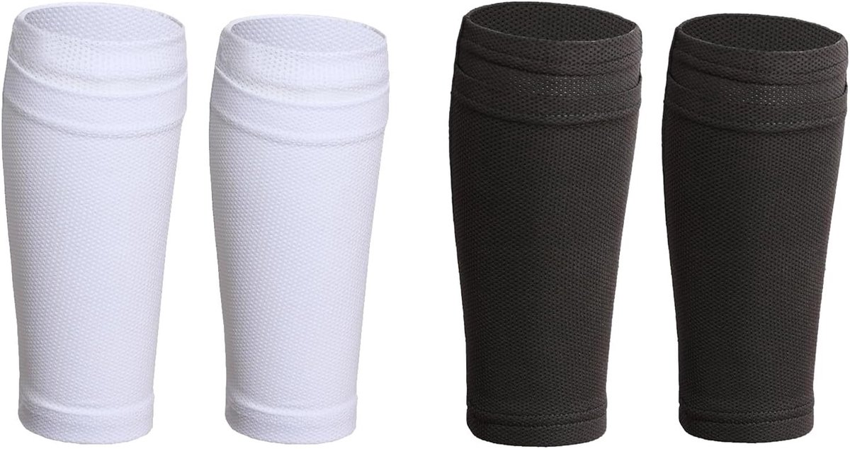 Compressiekousen voor Kuiten - 2 Paar, Ondersteuning voor Benen, Ideaal voor Sport en Herstel, Zwart en Wit
