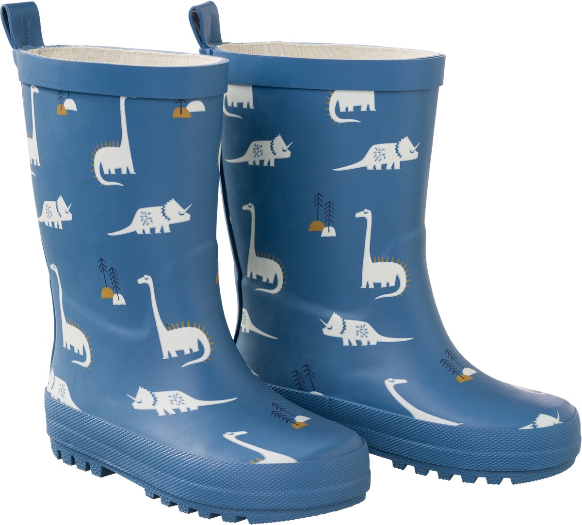 Fresk Regenlaarzen voor Kinderen 30 - Regenlaarsjes voor Jongens - Kaplaarzen - Blauw - Dino