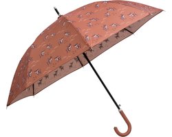 Fresk Paraplu voor Kinderen Unisex – Kinderparaplu voor Jongens en Meisjes - Kindvriendelijke Handgreep - Bruin - Deer Amber Brown