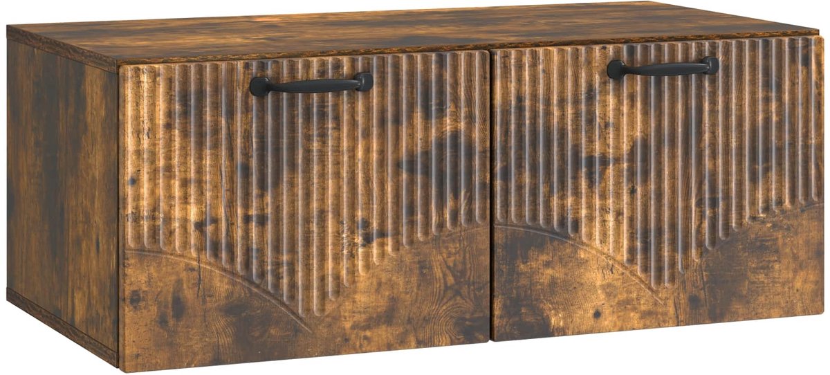vidaXL - Wandmontage - TV-kast - Gerookt - eiken - 78,5 - x - 41 - x - 30 - cm