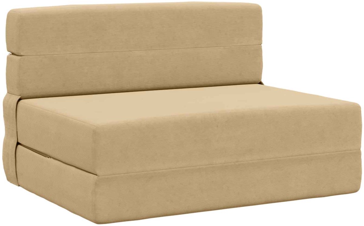 vidaXL Vouwbare - Sofa - Bed - Groen - Grijs - 100 - x - 80 - x - 60 - cm - Stof