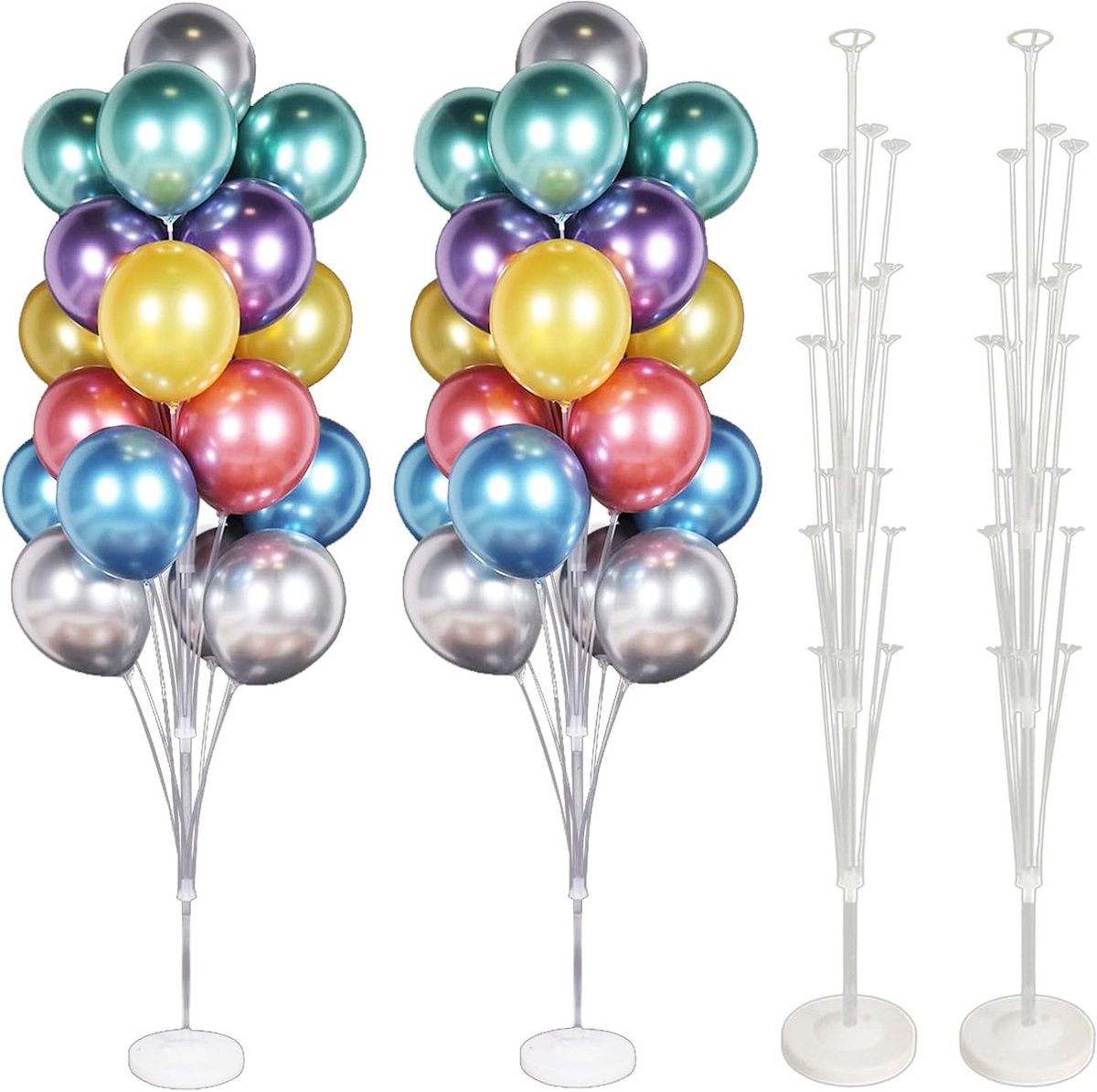Set van 2 Ballonstandaards van 160 cm voor Grote Ballonnen, Ideaal voor Verjaardagen, Bruiloften en Feestelijke Gelegenheden