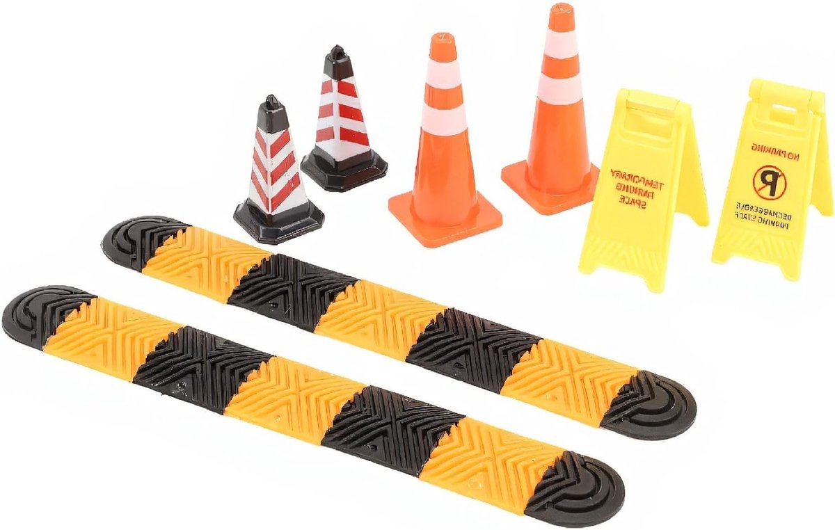 Climbing Car Model Auto Accessoires voor Scx24, Snelheidsdrempels, IJsconen en Waarschuwingsborden voor Realistische Model Scènes