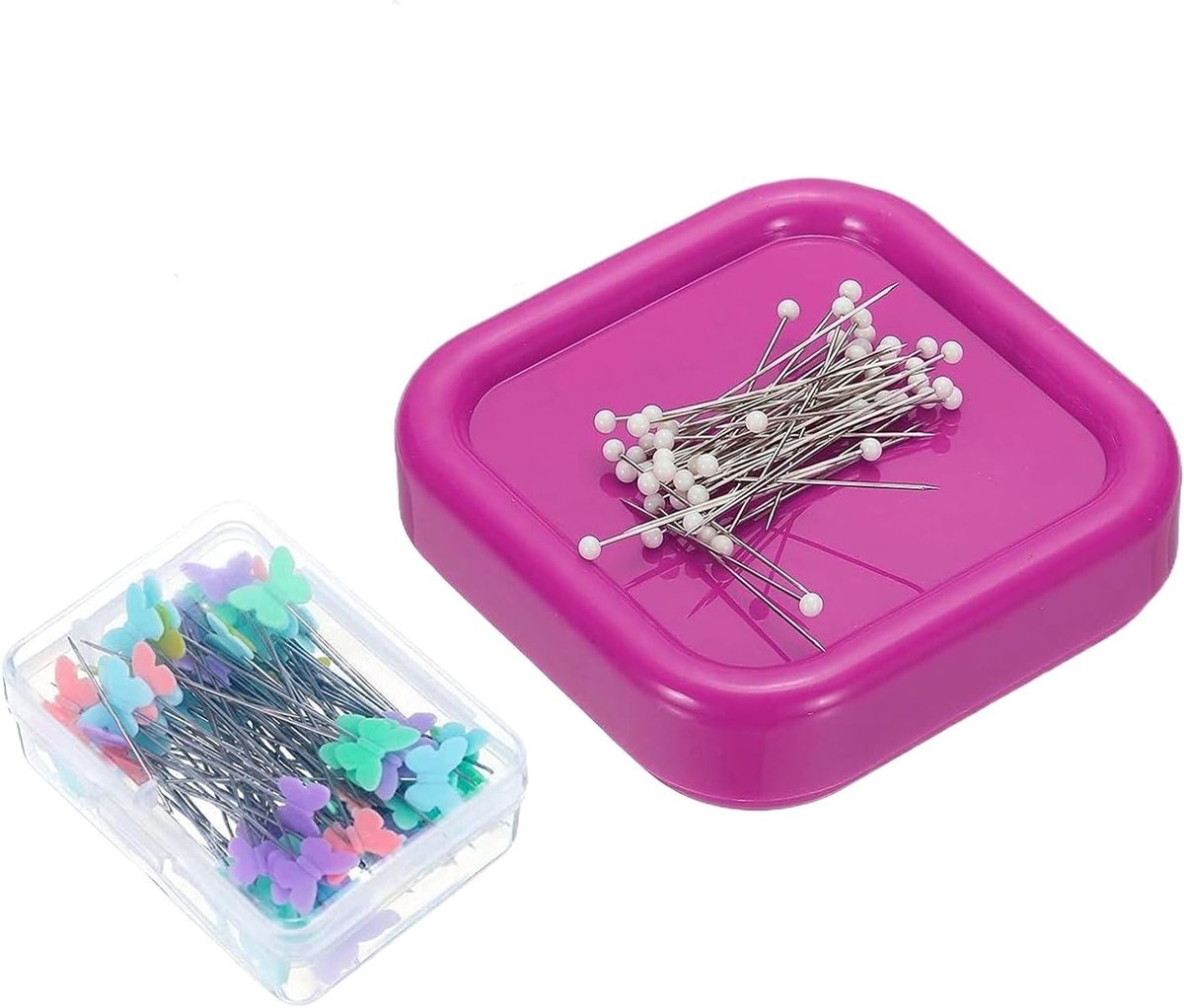 Magnetische Naaldenhouder met Naaldenpad en 200 Quilting Pins - Handige Accessoires voor Naai- en Knutselprojecten, Ideaal voor Quilten en Borduren