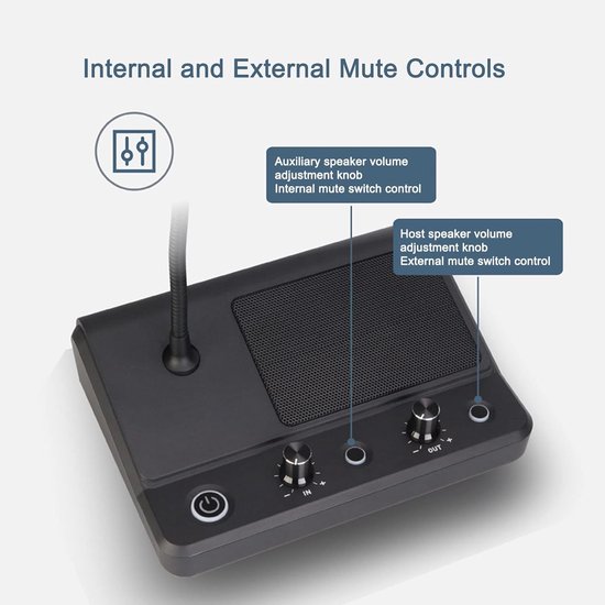 Raamintercom - Intercom Systeem - Communicatie Loket - Dubbele Luidspreker - 2 x 5W - Zwart — afbeelding 3