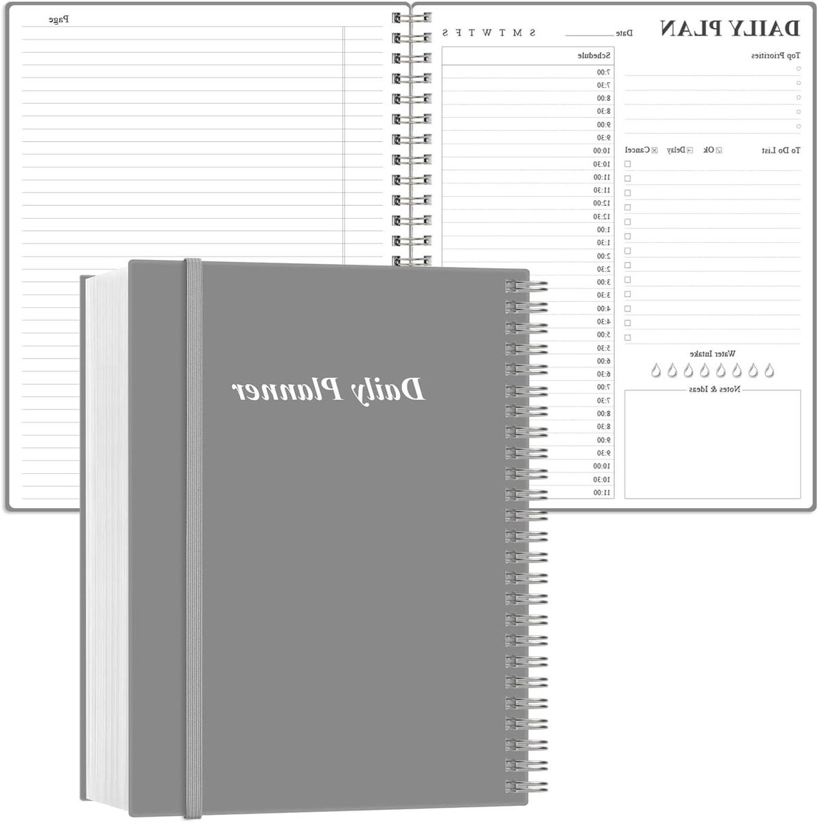 Dagelijkse Planner - To Do List Agenda - Taken Beheren - Ongedateerd Beginnen - A4 formaat - Grijs