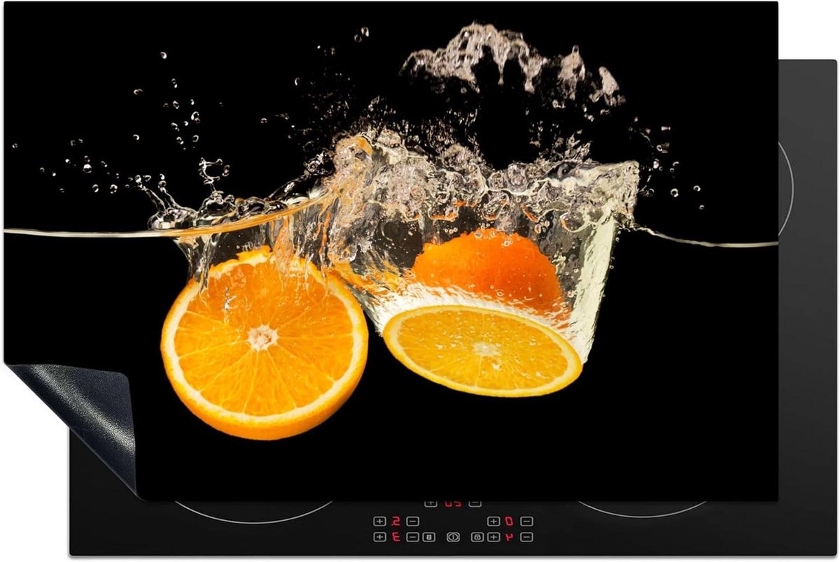 Inductie Beschermer - Kookplaat Mat - Keuken Decoratie - Unieke Fotoprint - 81x52 cm - Zwart