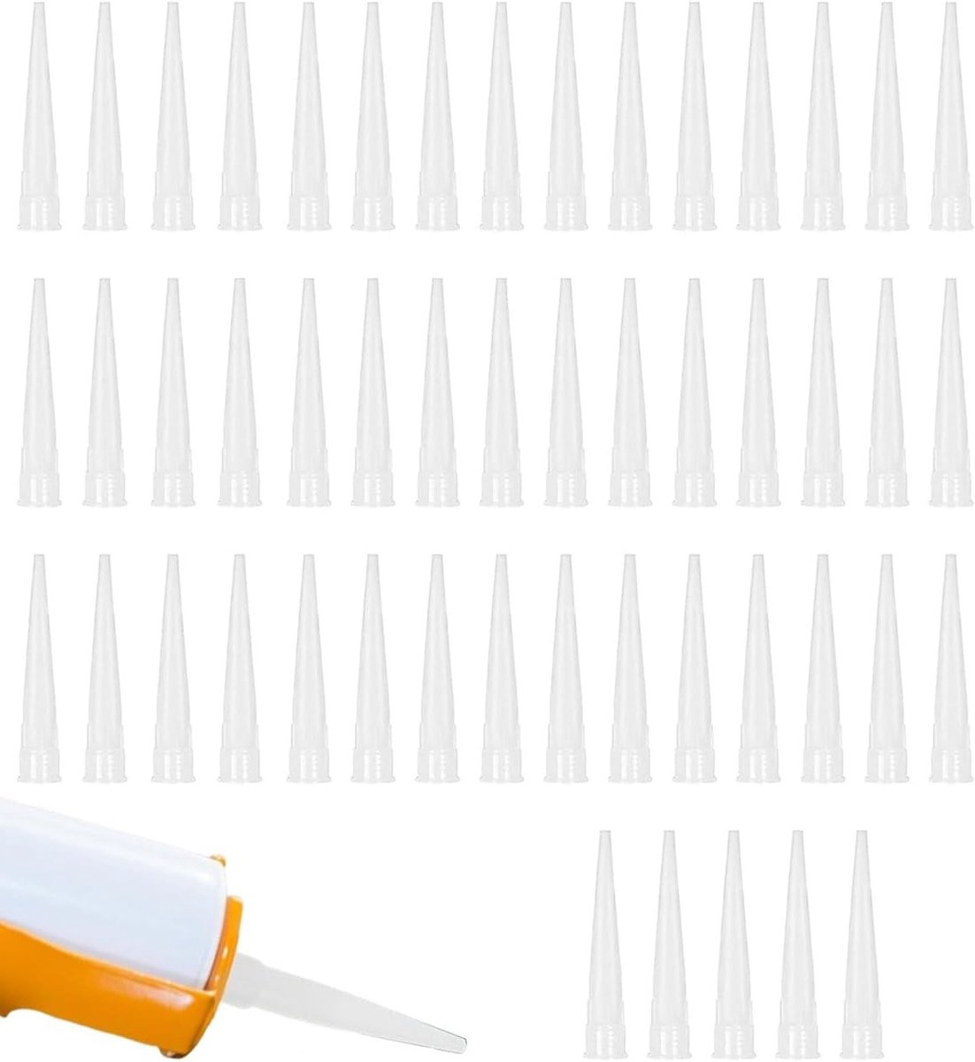 Set van 50 Vervangende Cartridge Nibs en Silicone Nozzles voor Sealing, Ideaal voor Kunst en Creatieve Projecten