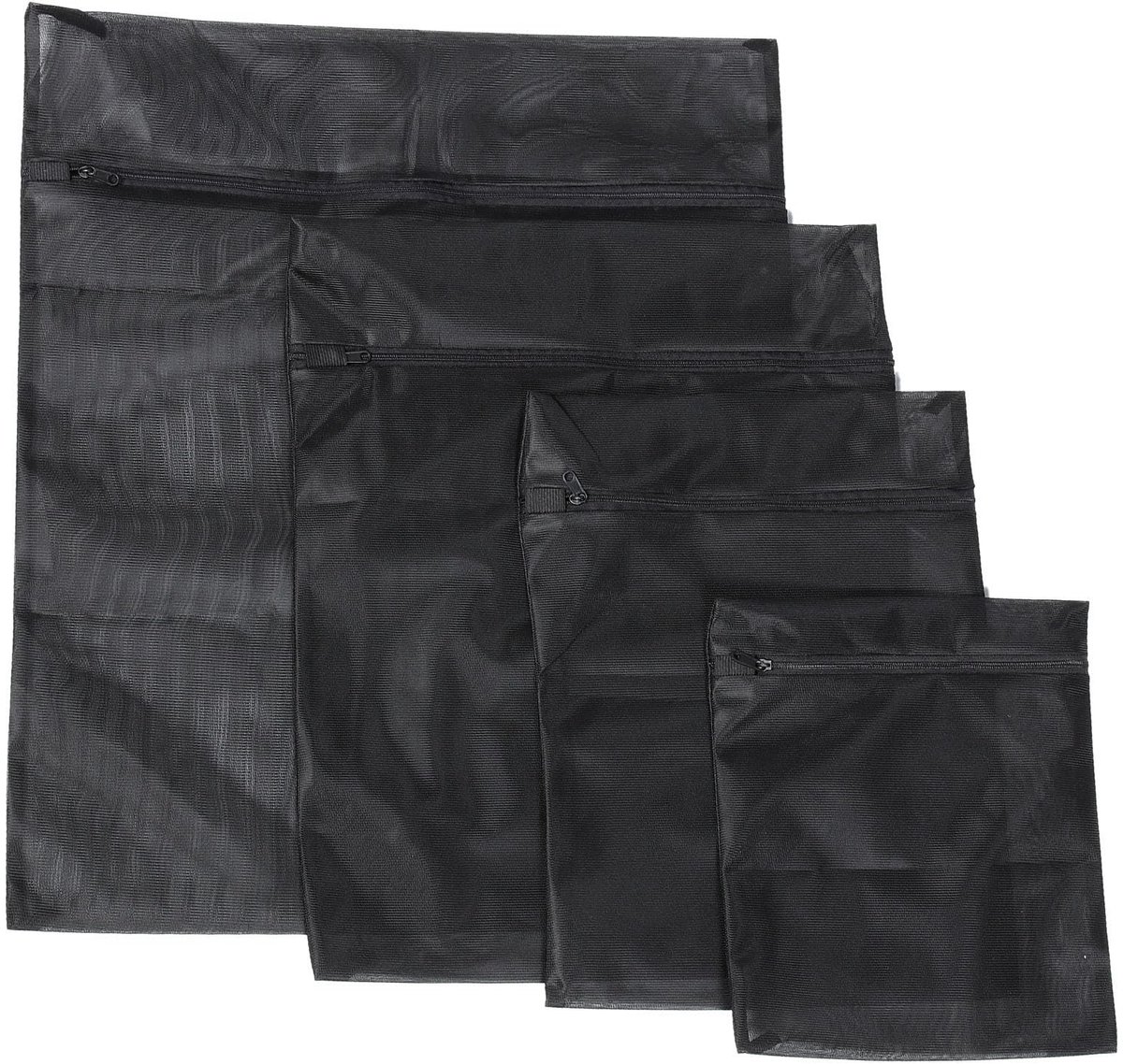 Dailygoods - Mini-mesh-waszakken - Wasnet voor kleding - Zwart - Opbergtas voor wasgoed - Reiswaszakken - Geschikt voor ondergoed