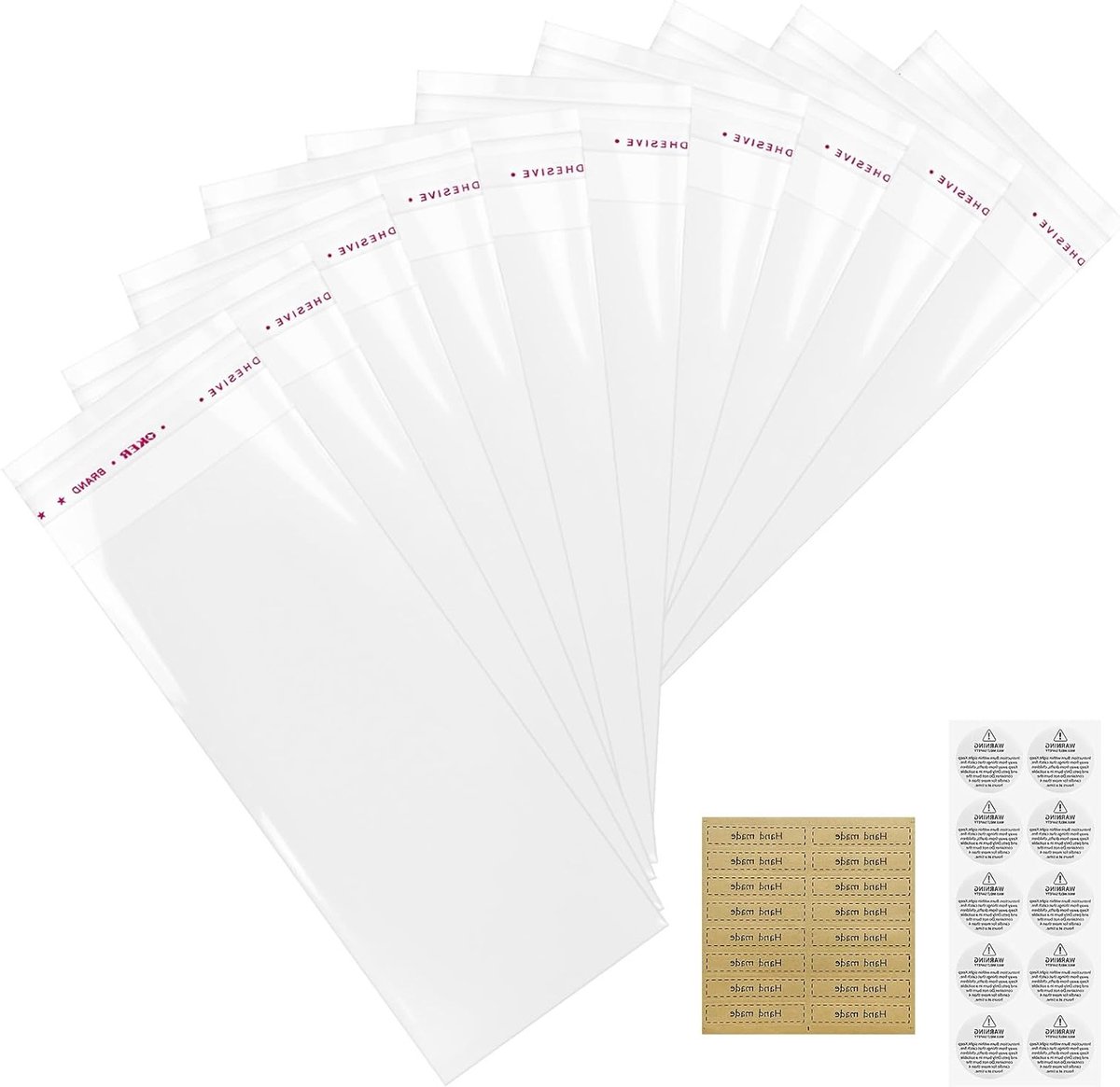 Candle Packaging: 100 Stuks Zelfklevende Foliezakken voor Kaarsen, Snoep en Sieraden - Perfect voor Cadeaus en Verpakkingen