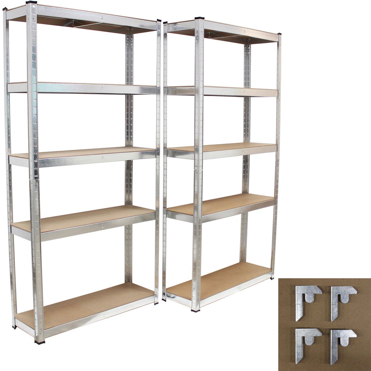 TRUTZHOLM - Insteekbare Rekken 180x90x30 cm - Set van 2 - Zware Rekken 875kg - Opbergrek - Kelderrek - Metalen Rek - Garagerek
