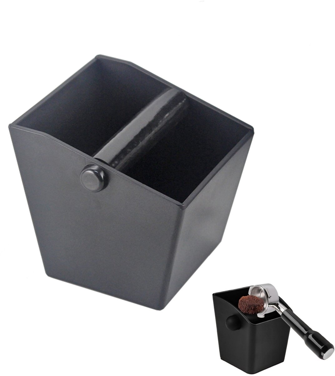 1 stuk - Opbergdoos voor koffiedik - opbergdoos voor Koffiedik bewaren - Duurzaam en schokbestendig - Afneembaar handvat en antislipvoet - Gemakkelijk schoon te maken - voor thuis en op kantoor (800 ml, zwart)