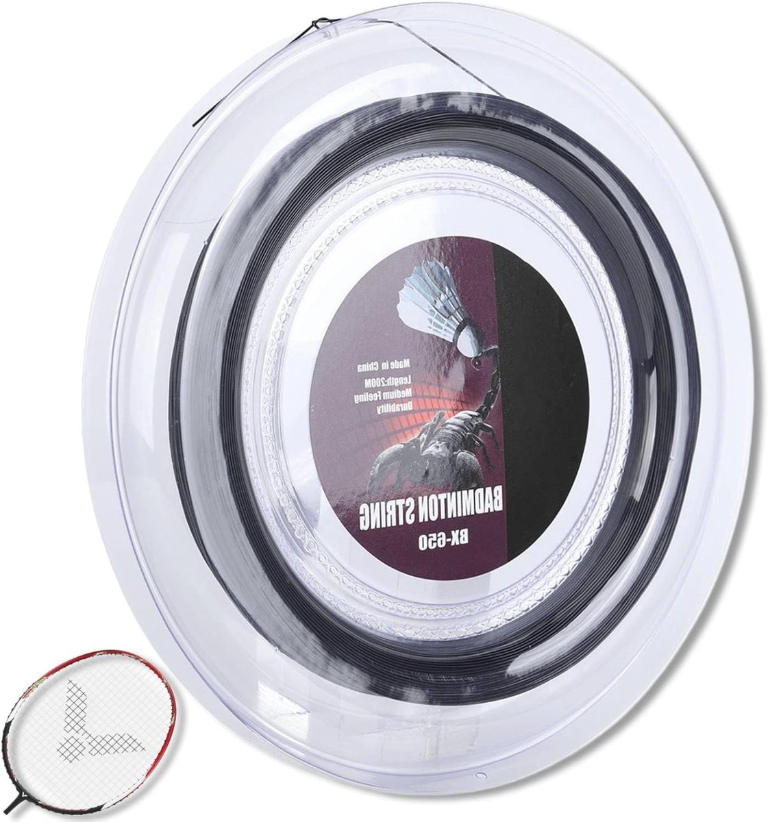 Tennis en Badminton Racket Snaren 0.7mm 200m Nylon Hoog Elastisch voor Training en Vervanging