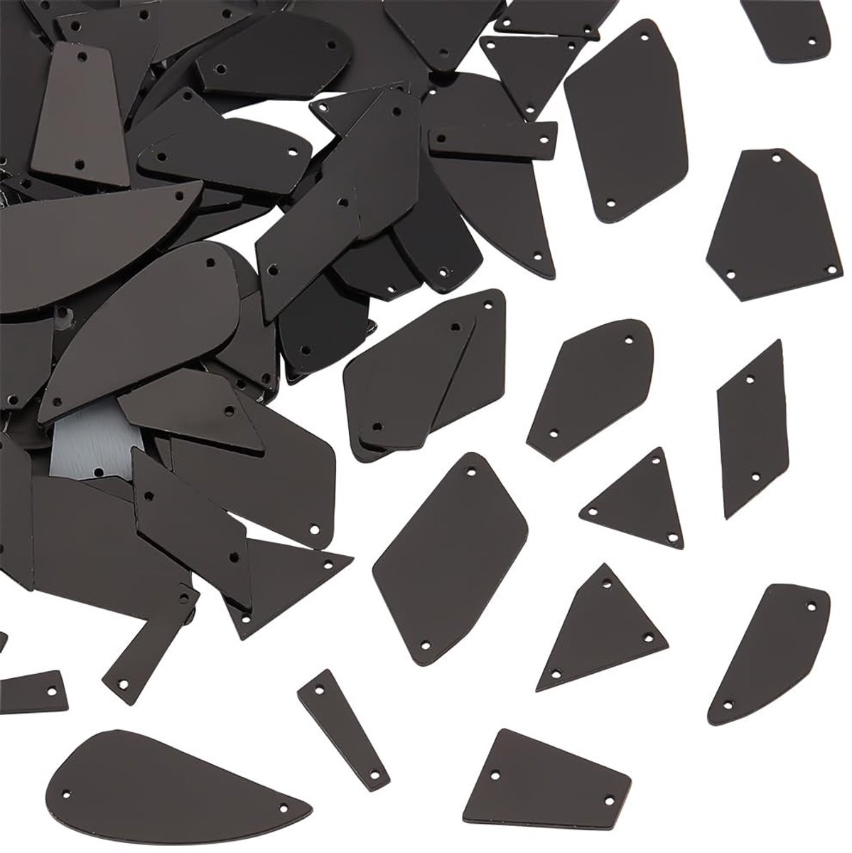 Dailygoods - Spiegel Naaien Op Steentjes - Mix Flatback Acryl Naaien Steen - Zwart Acryl Gespiegelde Steentjes - Kralen voor Decoratie - Geschikt voor...
