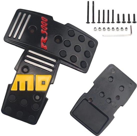 Autopedaalset - Antislip Metalen Pedalen In Racestijl (Rem, Koppeling, Gaspedaal) - Specifiek voor Voertuigen met Handgeschakelde Transmissie - Auto-Onderdelen - 3 Stuks — afbeelding 3