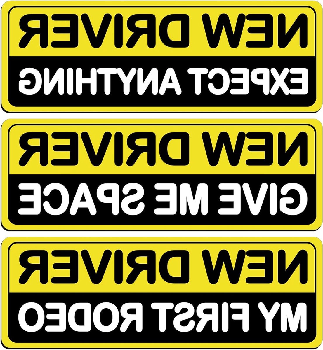 Beginner Auto Stickers Set - 3 Stuks voor Creatieve Versiering, Makkelijk aan te Brengen en Verwijderen