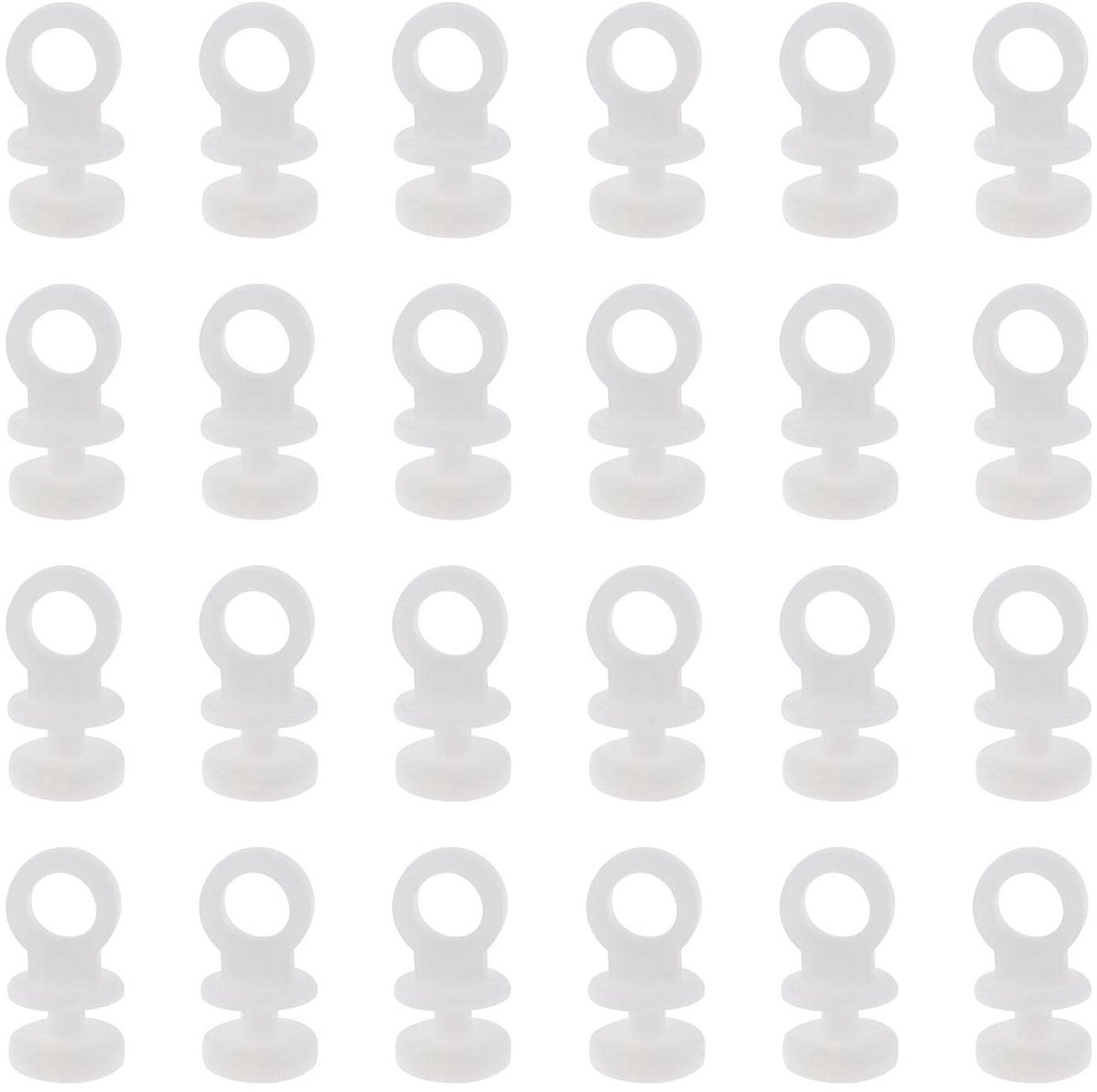 Dailygoods- Gordijn Glijders 50 Stuks - Kunststof - 9 mm Diameter - Geschikt voor 9 mm Gordijnrails - Wit - Hoogwaardig Materiaal - Gordijnhaken