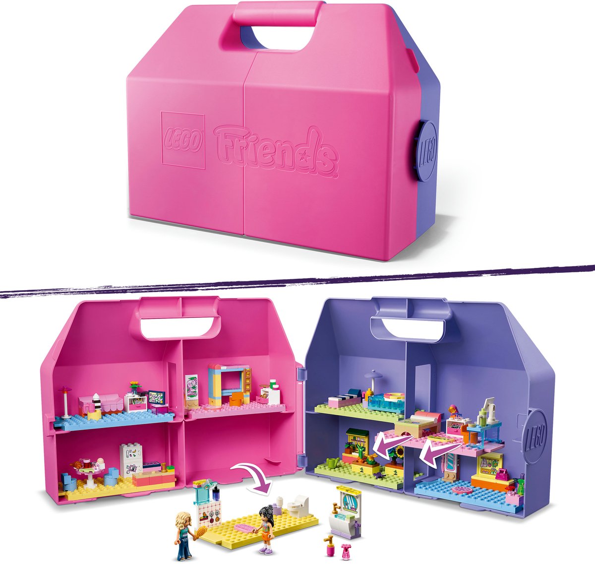 LEGO Friends Creatieve Poppenhuiskoffer Poppenhuis met Poppetjes Speelgoed voor Kinderen 42697 — afbeelding 3